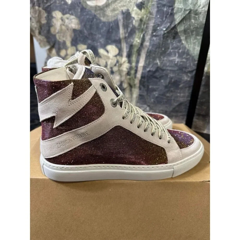 New Zadig&Voltaire Zv1747 High Flash Sneakers Size 39
